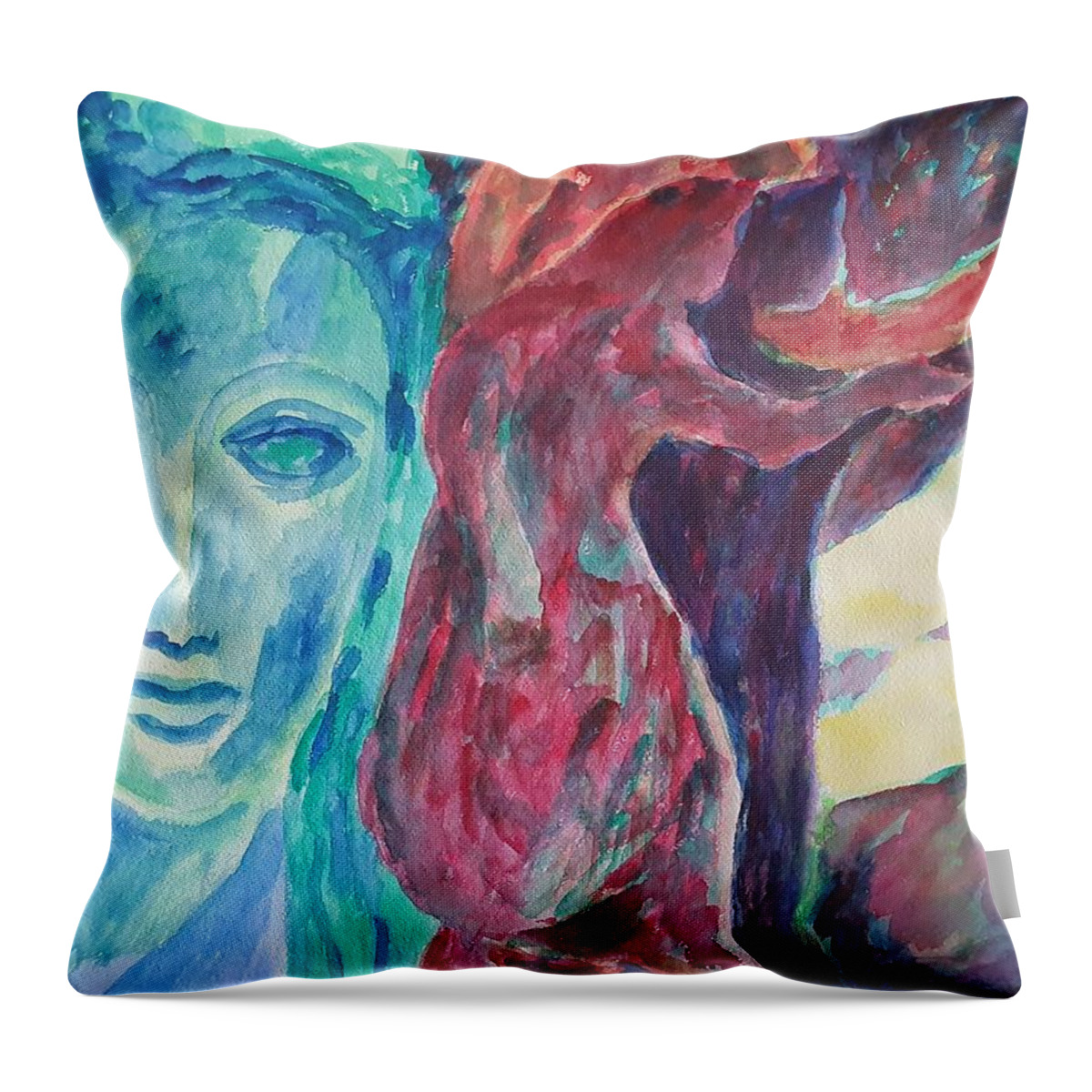 Masterpiece Paintings Throw Pillow featuring the painting Spinning Destiny by Enrico Garff