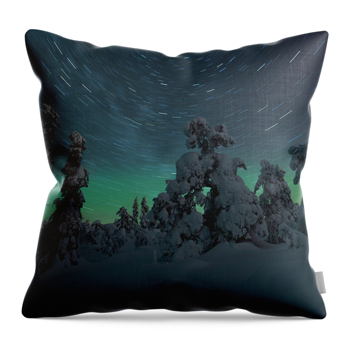 Finland Throw Pillow featuring the photograph Spinning snow giants by Thomas Kast