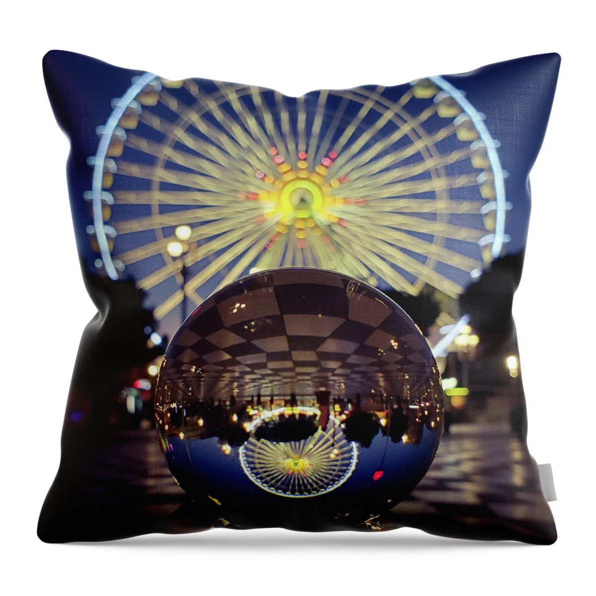 Reflections Throw Pillow featuring the photograph Spinning Worlds by Andrea Whitaker