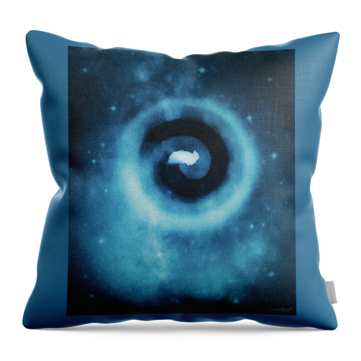 Spiral Throw Pillow featuring the digital art Spiral Ocean by Auranatura Art