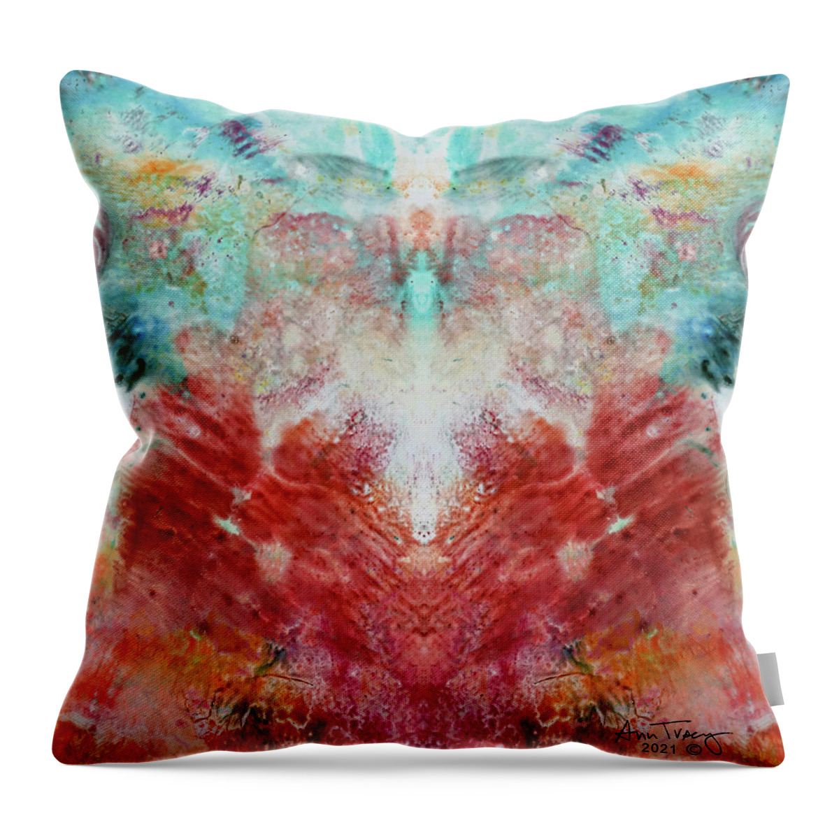 Spirit Throw Pillow featuring the digital art Spirit Rising by Ann Tracy