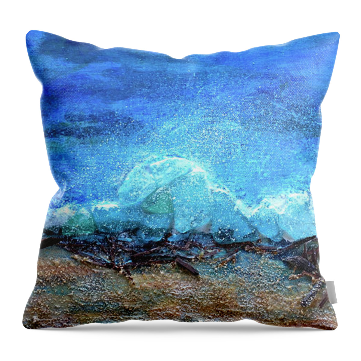 Ocean Throw Pillow featuring the painting Splash by Barbara Landry