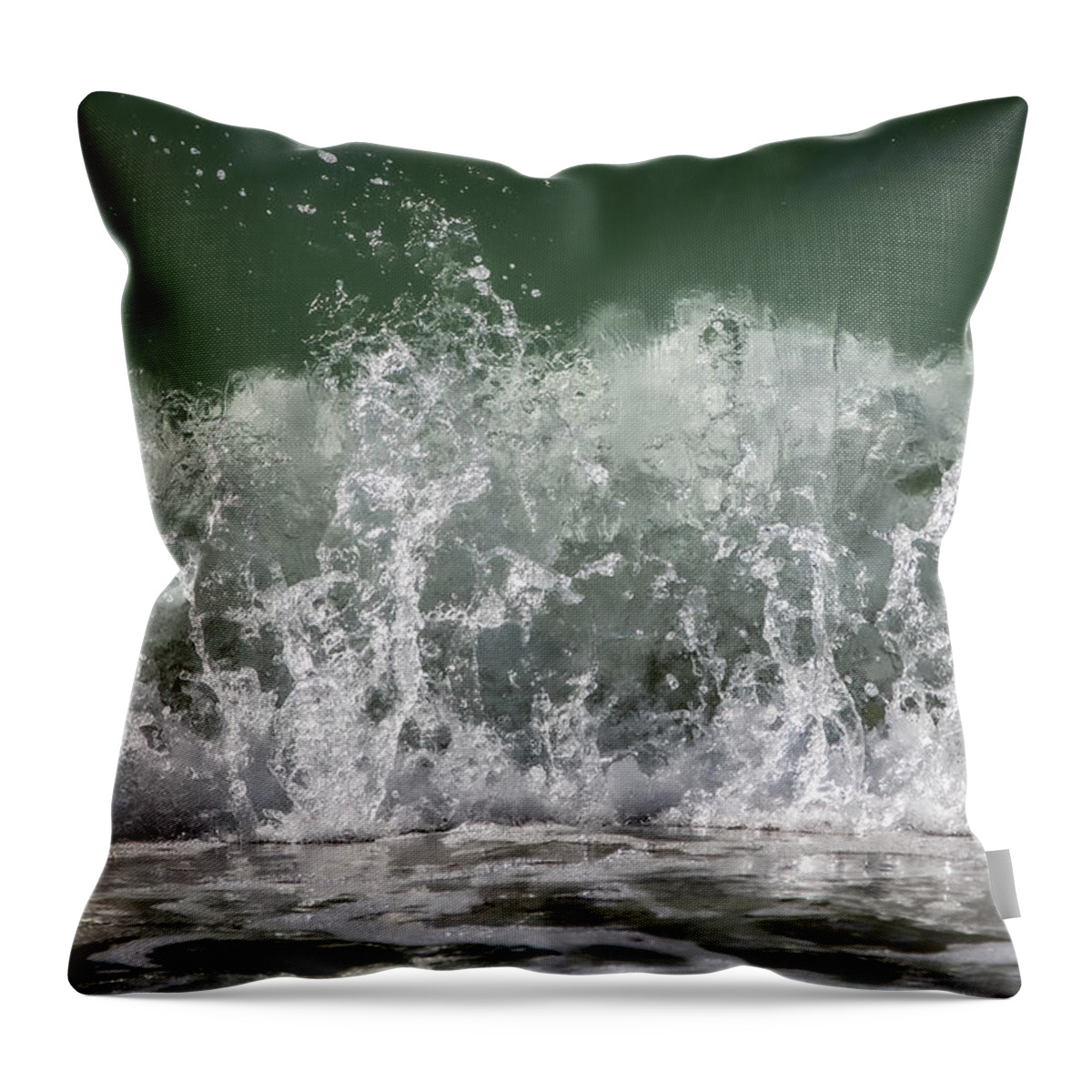 Wave Throw Pillow featuring the photograph Splash Splash Wave by Linda Bonaccorsi