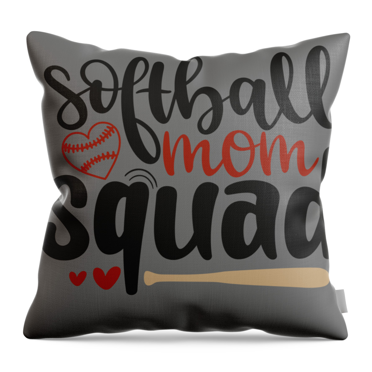 Sport Throw Pillow featuring the digital art Sport Fan Gift Softball Mom Squad Funny Quote by Jeff Creation