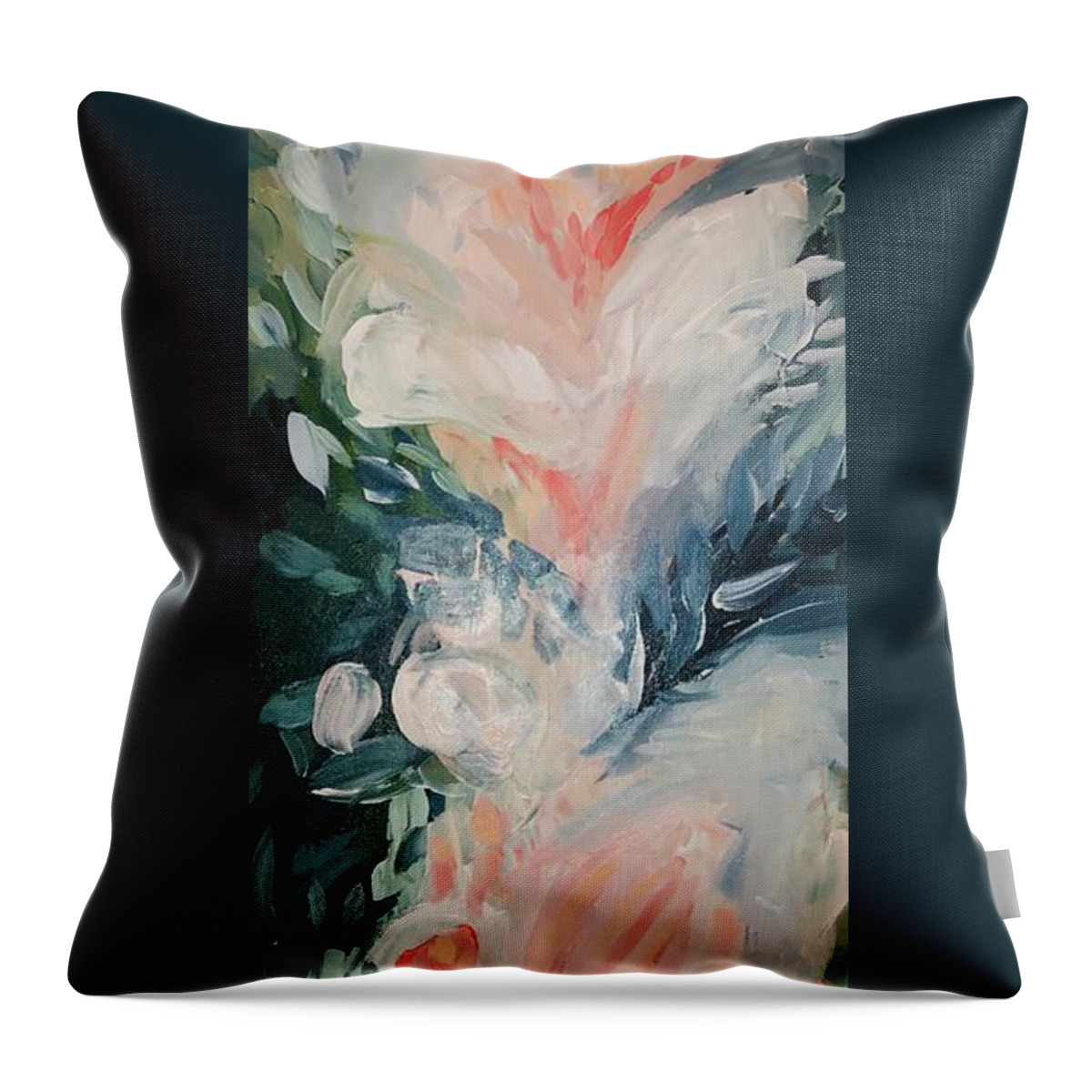 Blooms Flowers Wall Blooms Florals Foliage Pink Peonies Decor Throw Pillow featuring the painting Spring Blooms by Meredith Palmer