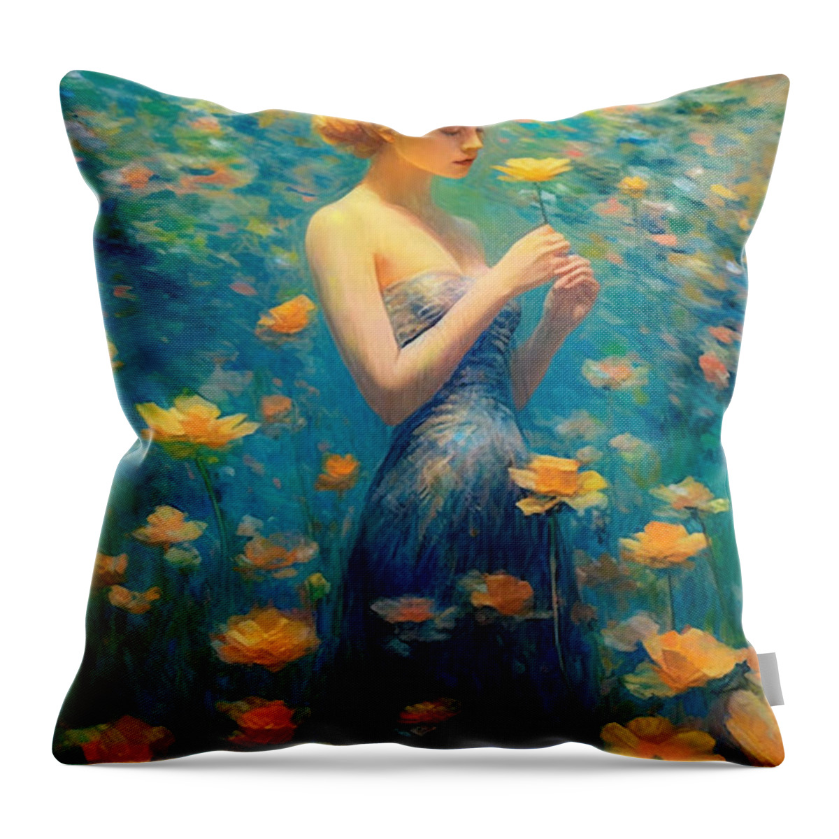 Flowers Throw Pillow featuring the digital art Spring Flowers by Jackson Parrish