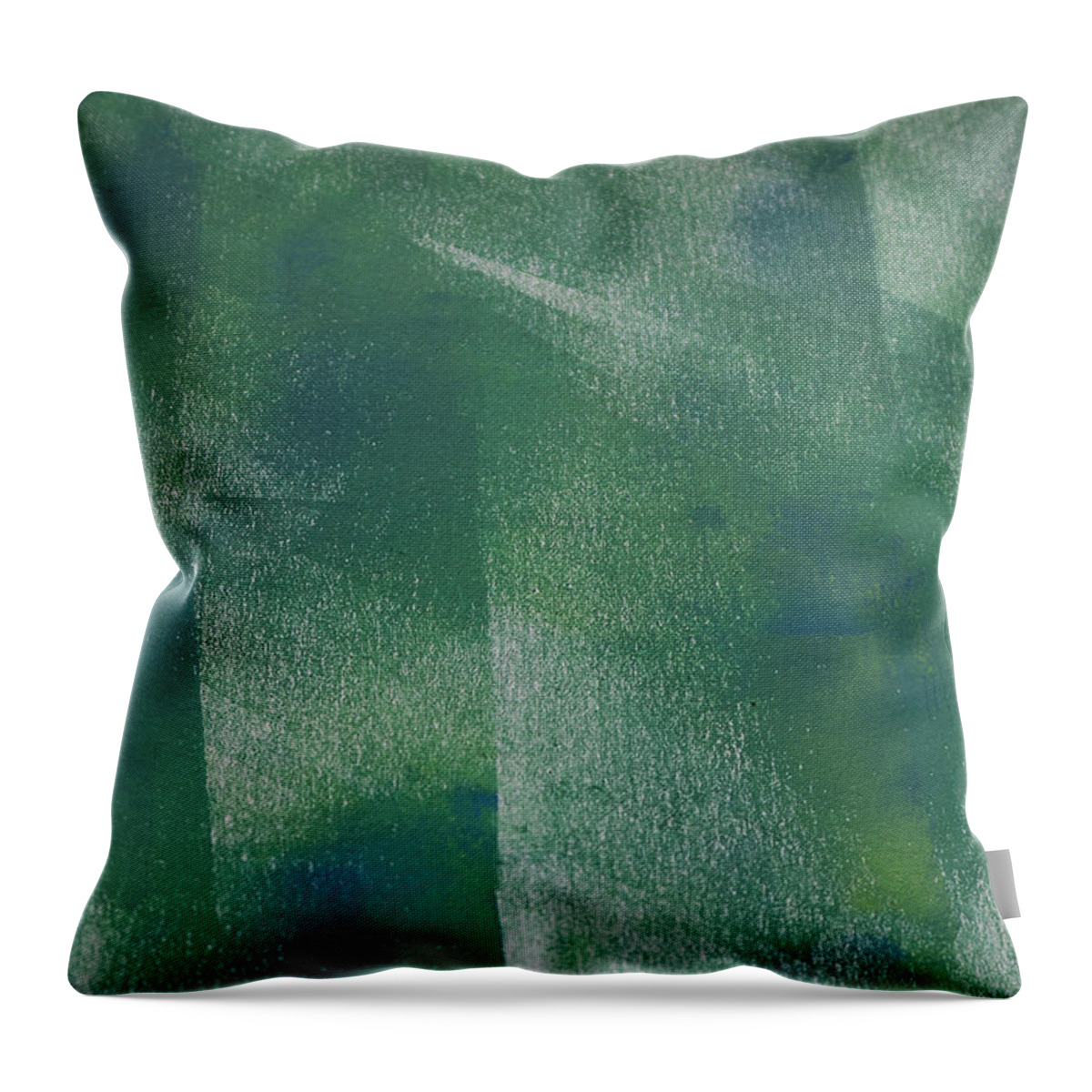 #spring#forest#mountains#abstract Throw Pillow featuring the painting Spring Forest by Katherine Y Mangum