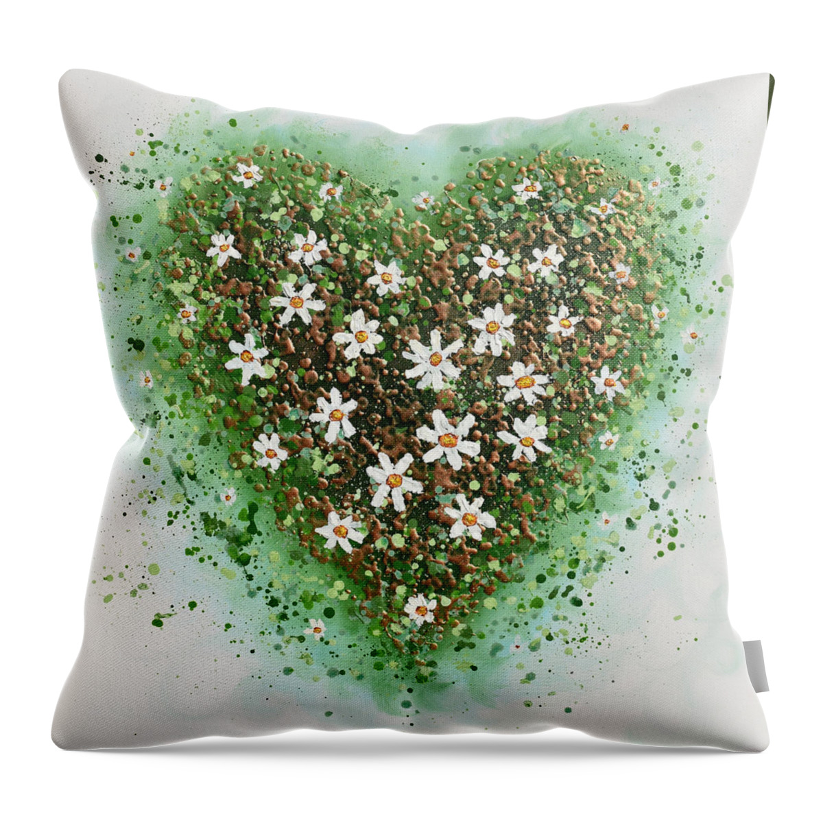 Heart Throw Pillow featuring the painting Spring Heart by Amanda Dagg