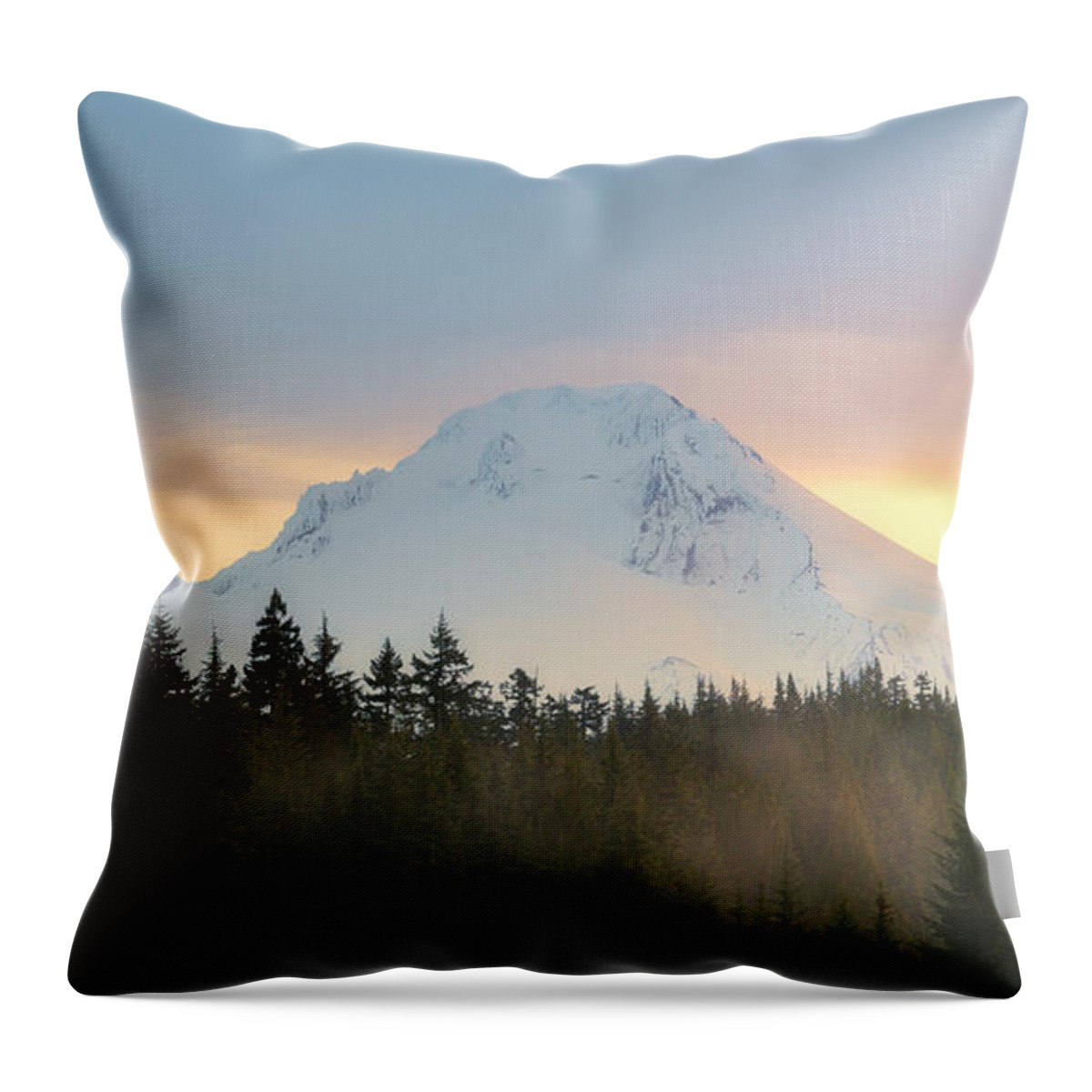 “mount Hood” Throw Pillow featuring the photograph Spring Lenticular by Ryan Manuel
