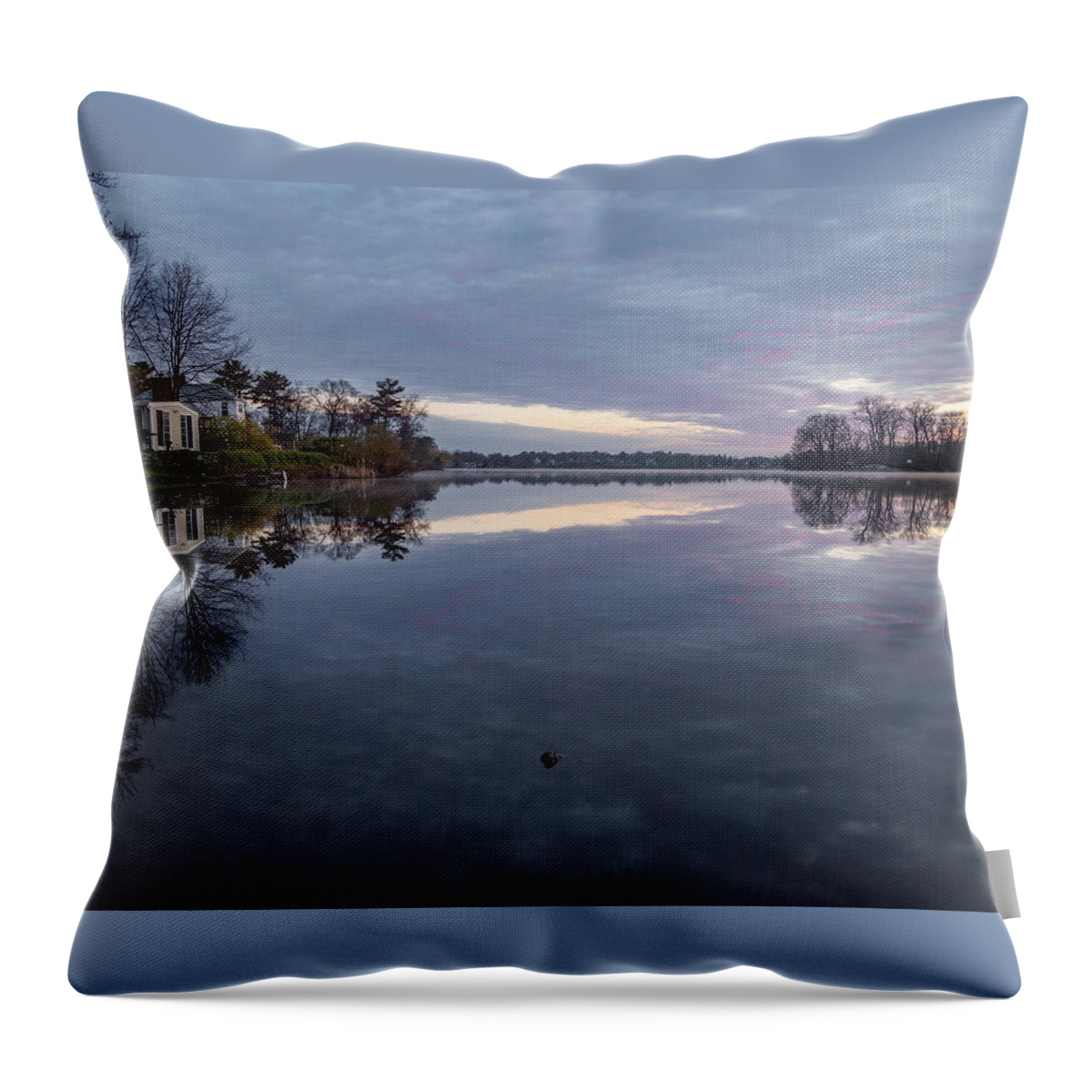 Reflection Throw Pillow featuring the photograph Spring Peace by The Flying Santa