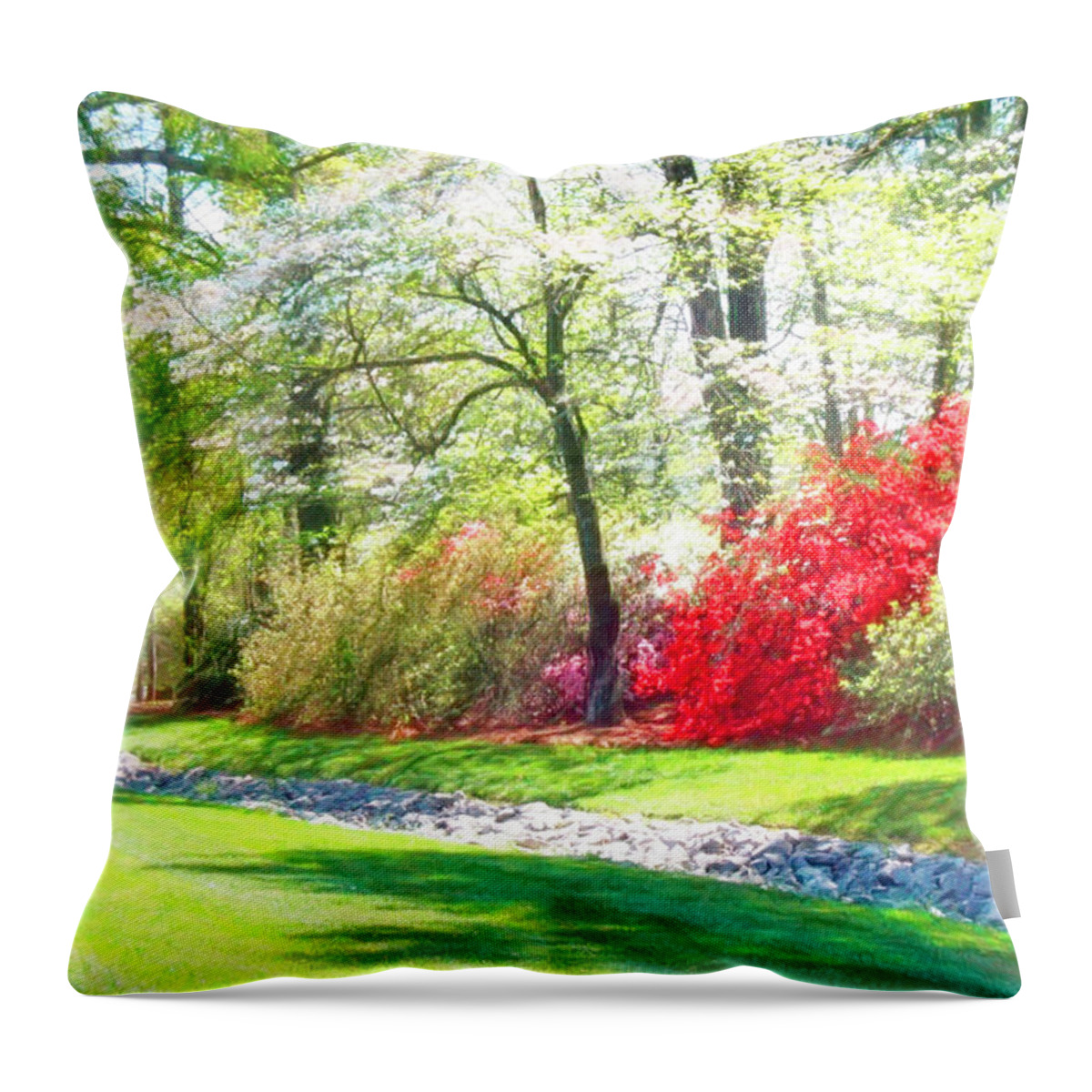 Nature Throw Pillow featuring the digital art Springtime in Holly Springs by Susan Hope Finley
