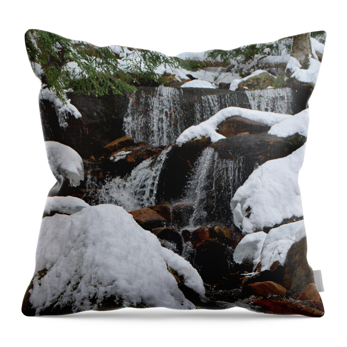 Spruce Peak Falls Throw Pillow featuring the photograph Spruce Peak Falls 2 by Raymond Salani III