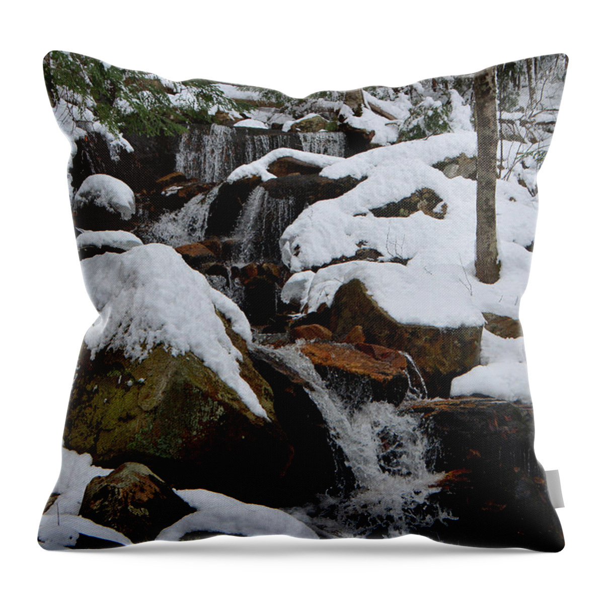 Spruce Peak Falls Throw Pillow featuring the photograph Spruce Peak Falls 5 by Raymond Salani III