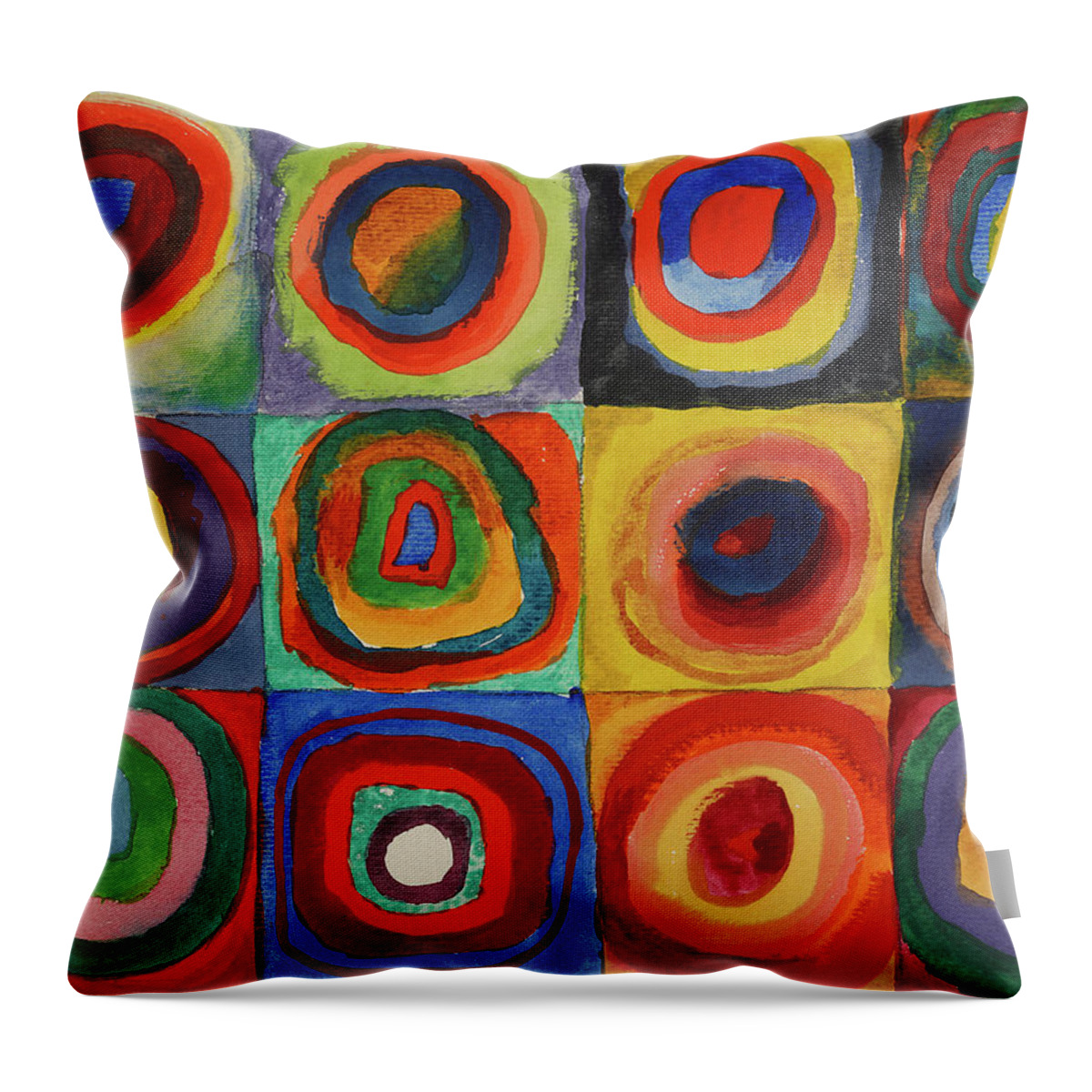 Wassily Throw Pillow featuring the painting Squares With Concentric Circles, 1913 by Wassily Kandinsky