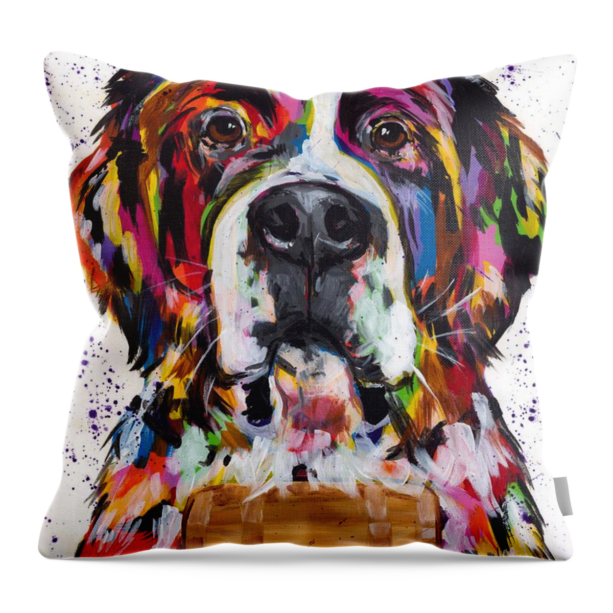 Tracy Miller Artist Throw Pillow featuring the painting St. Bernard by Tracy Miller