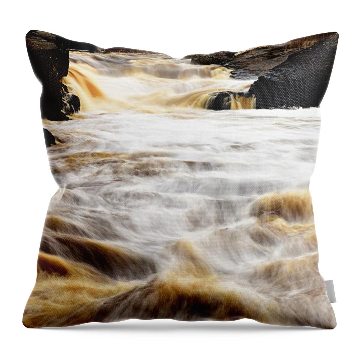 Photography Throw Pillow featuring the photograph St Louis River Waterfall by Larry Ricker