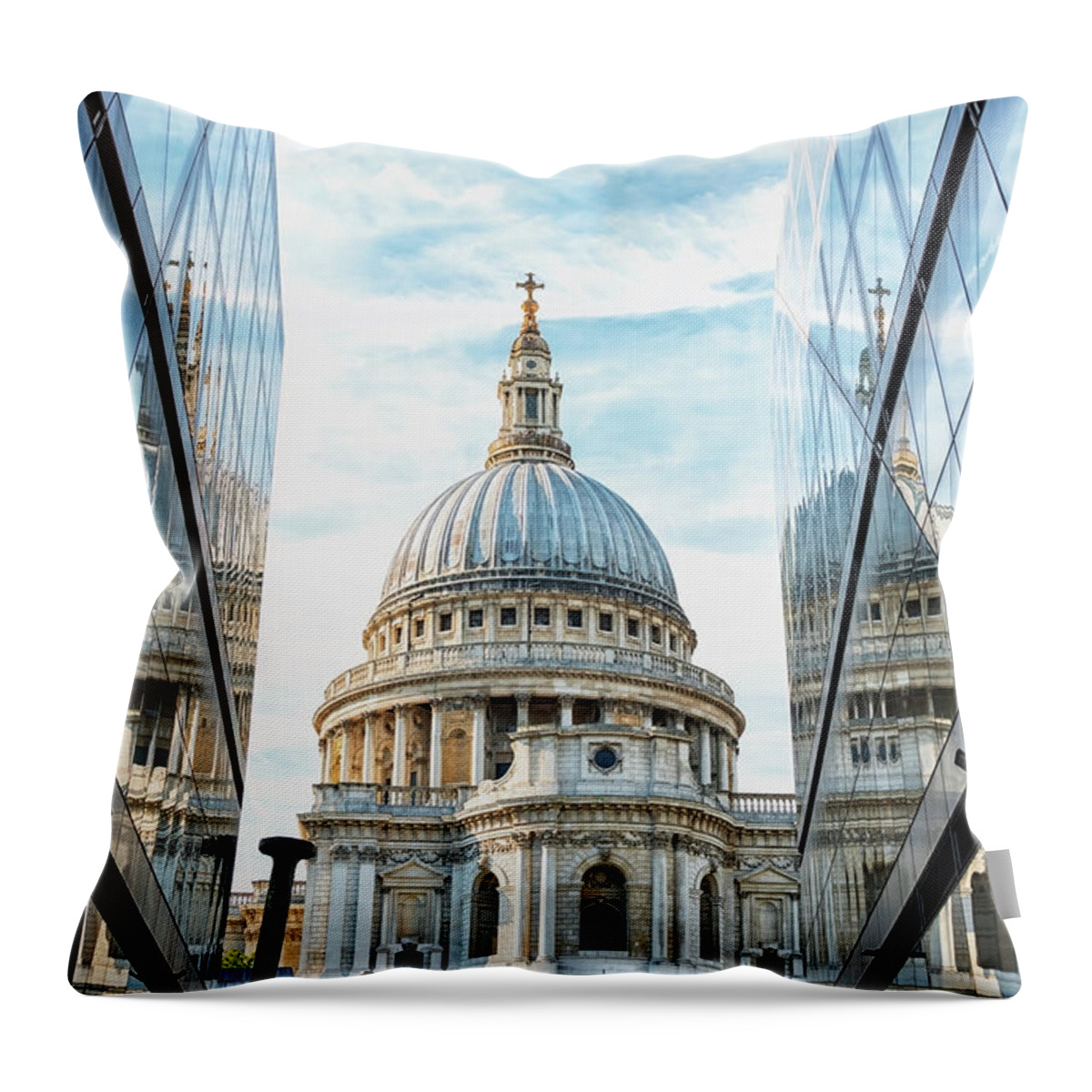 Modern Throw Pillow featuring the photograph St Paul Cathedral by Manjik Pictures