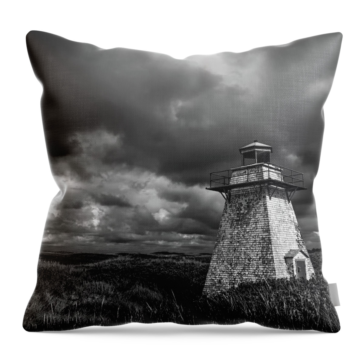 Lighthouse Throw Pillow featuring the photograph St Peters Harbour Lighthouse by Linda Villers
