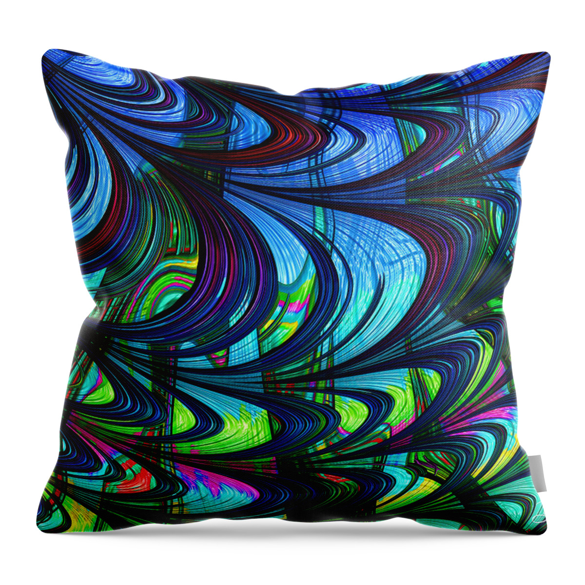 Abstract Throw Pillow featuring the photograph Stained Glass Window - Abstract by Barbara Zahno