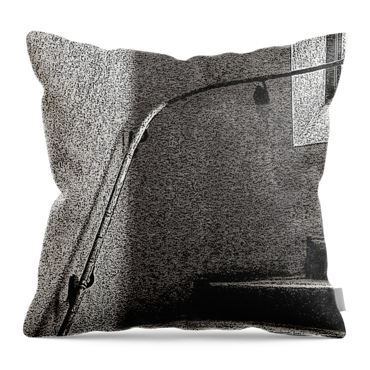 Stairs Indoor Window B&w Throw Pillow featuring the photograph Stairs Indoors2 by John Linnemeyer