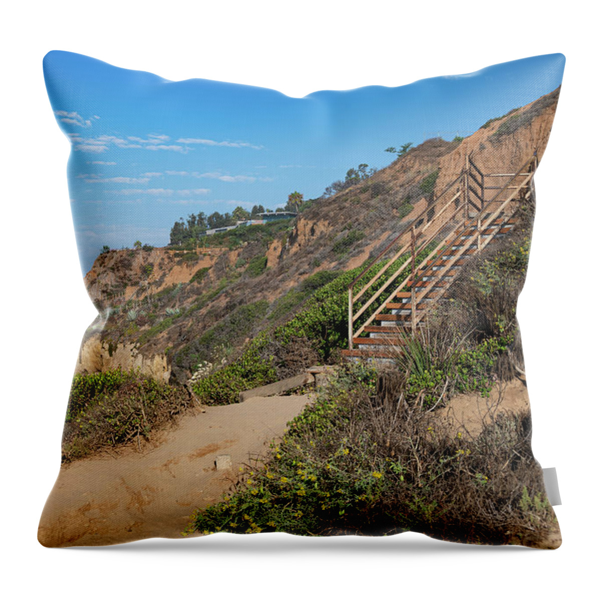 Beach Throw Pillow featuring the photograph Stairs to El Matador State Beach by Matthew DeGrushe