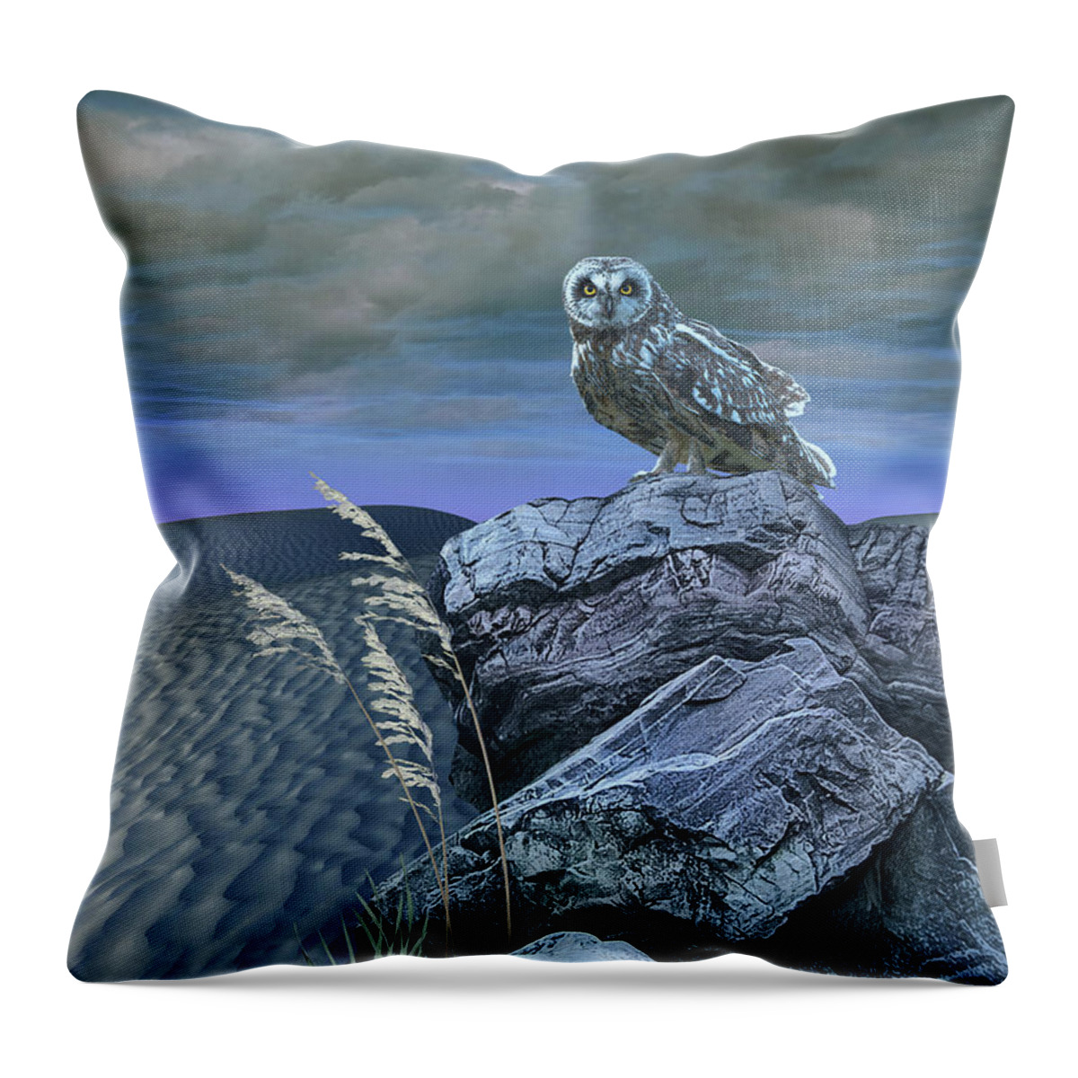 Owl Throw Pillow featuring the digital art Stalking Owl by M Spadecaller