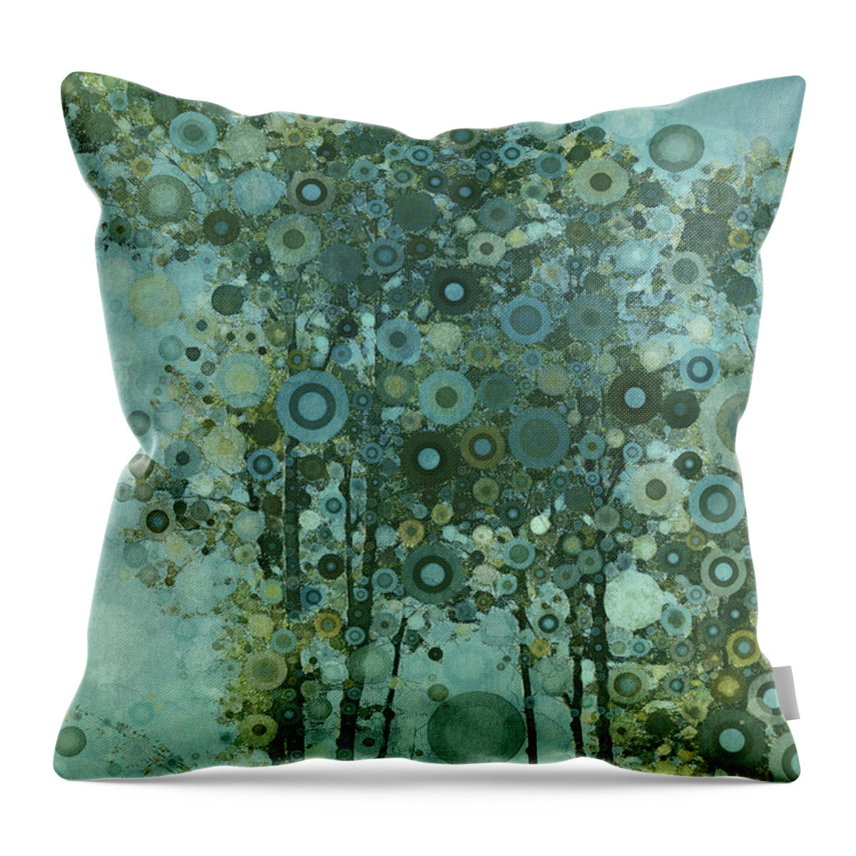 Abstract Trees Throw Pillow featuring the mixed media Stand Tall by Peggy Collins