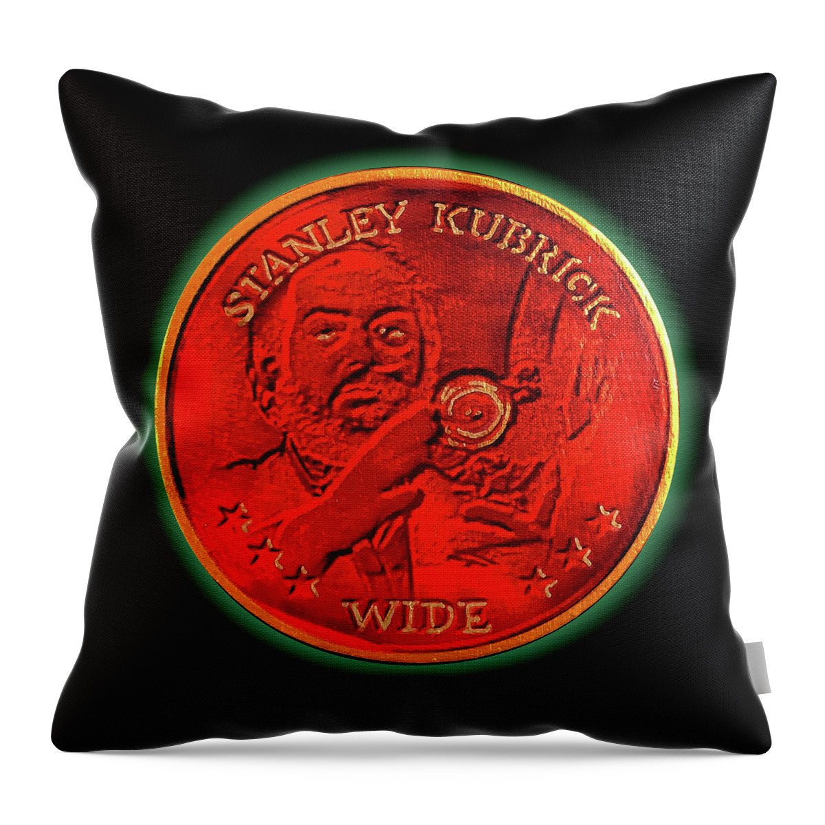 Wunderle Throw Pillow featuring the mixed media Stanley Kubrick Wide V1A by Wunderle