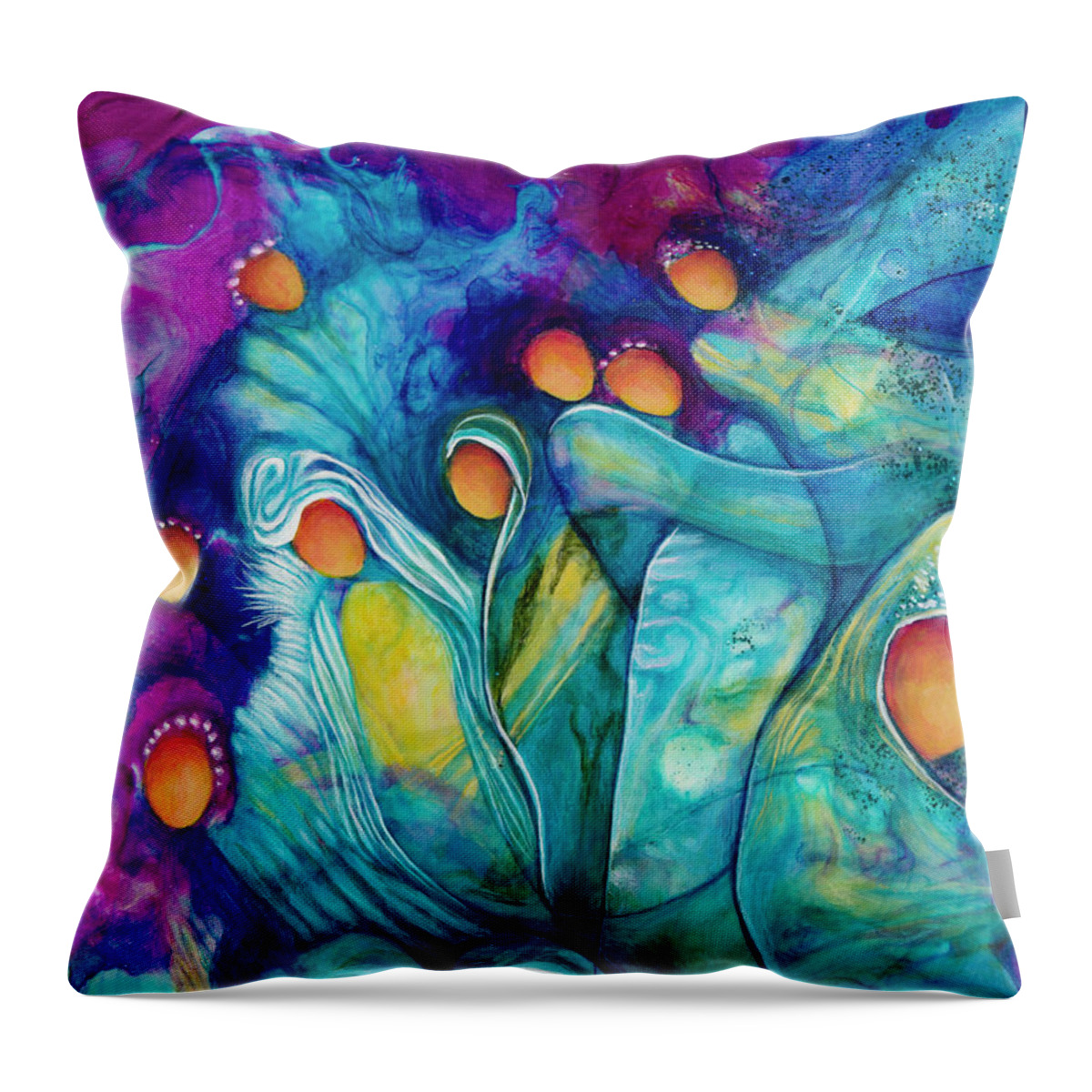 Unity Art Throw Pillow featuring the painting Stardust by Darcy Lee Saxton