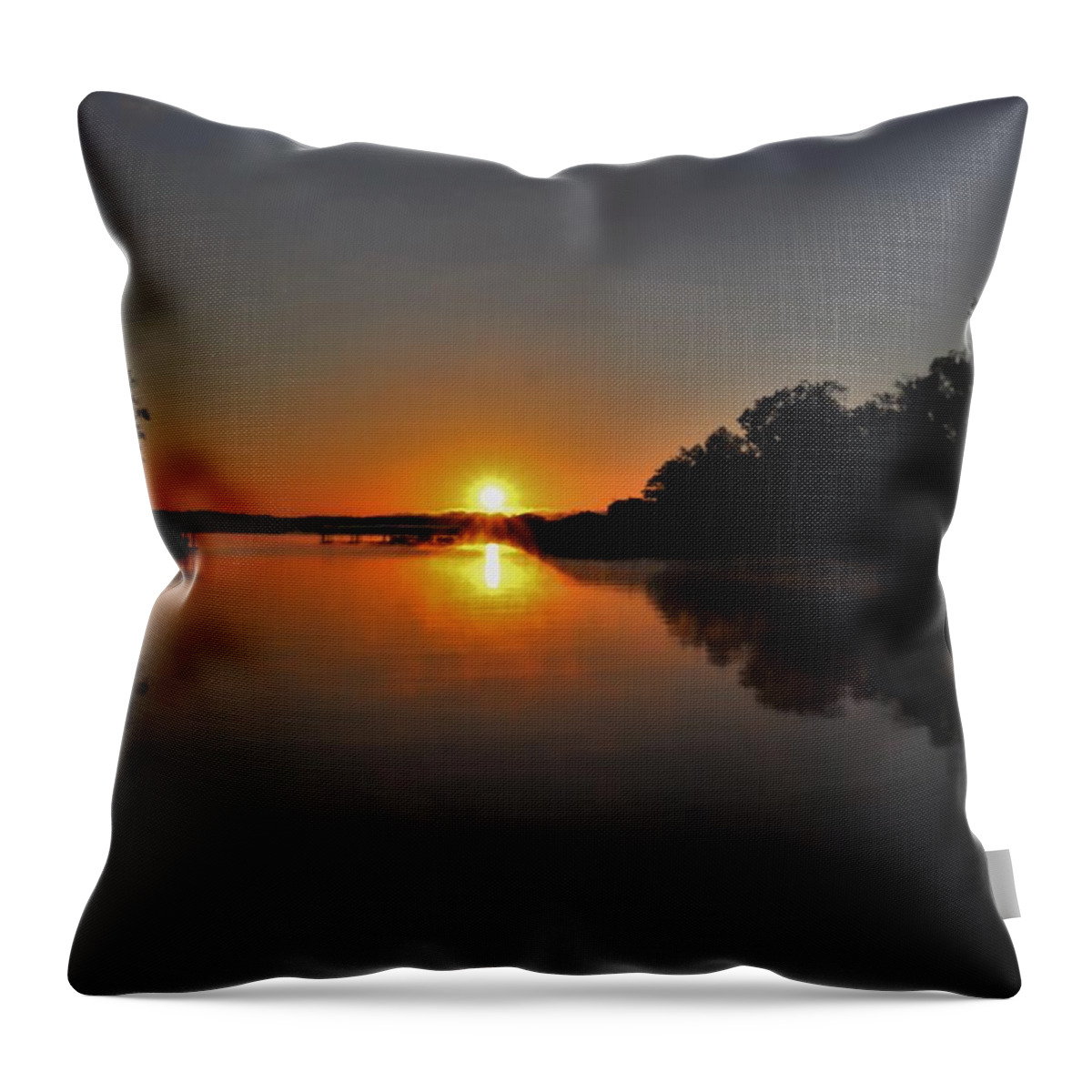 Sunrise Throw Pillow featuring the photograph Starring A Lake Sunrise by Ed Williams