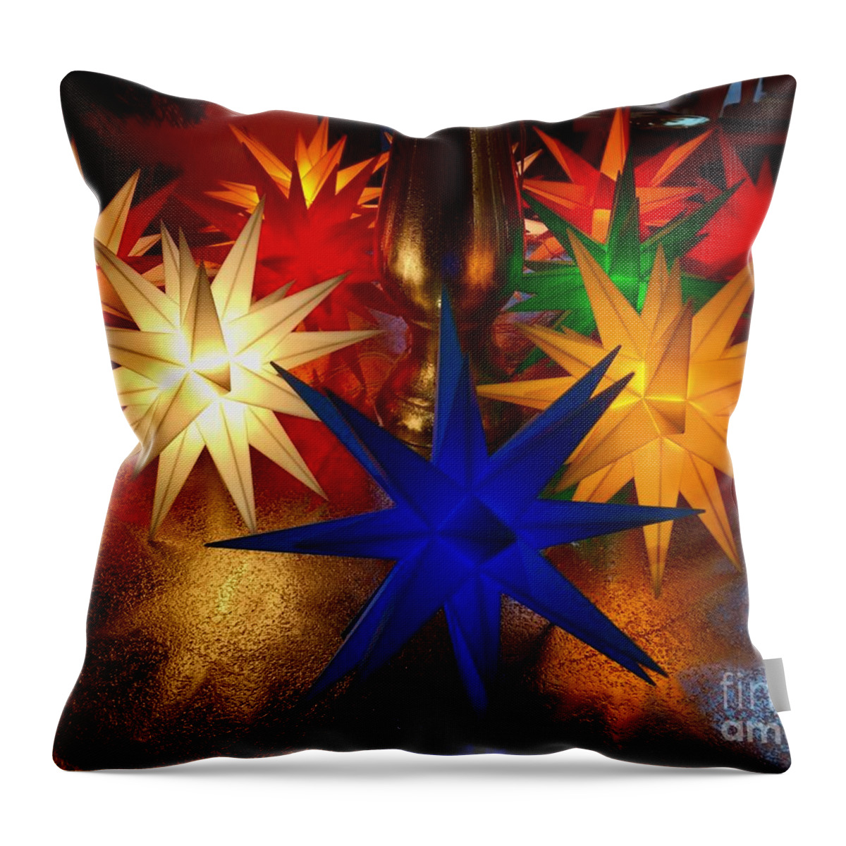 Stars Throw Pillow featuring the photograph Moravian Stars by Thomas Schroeder