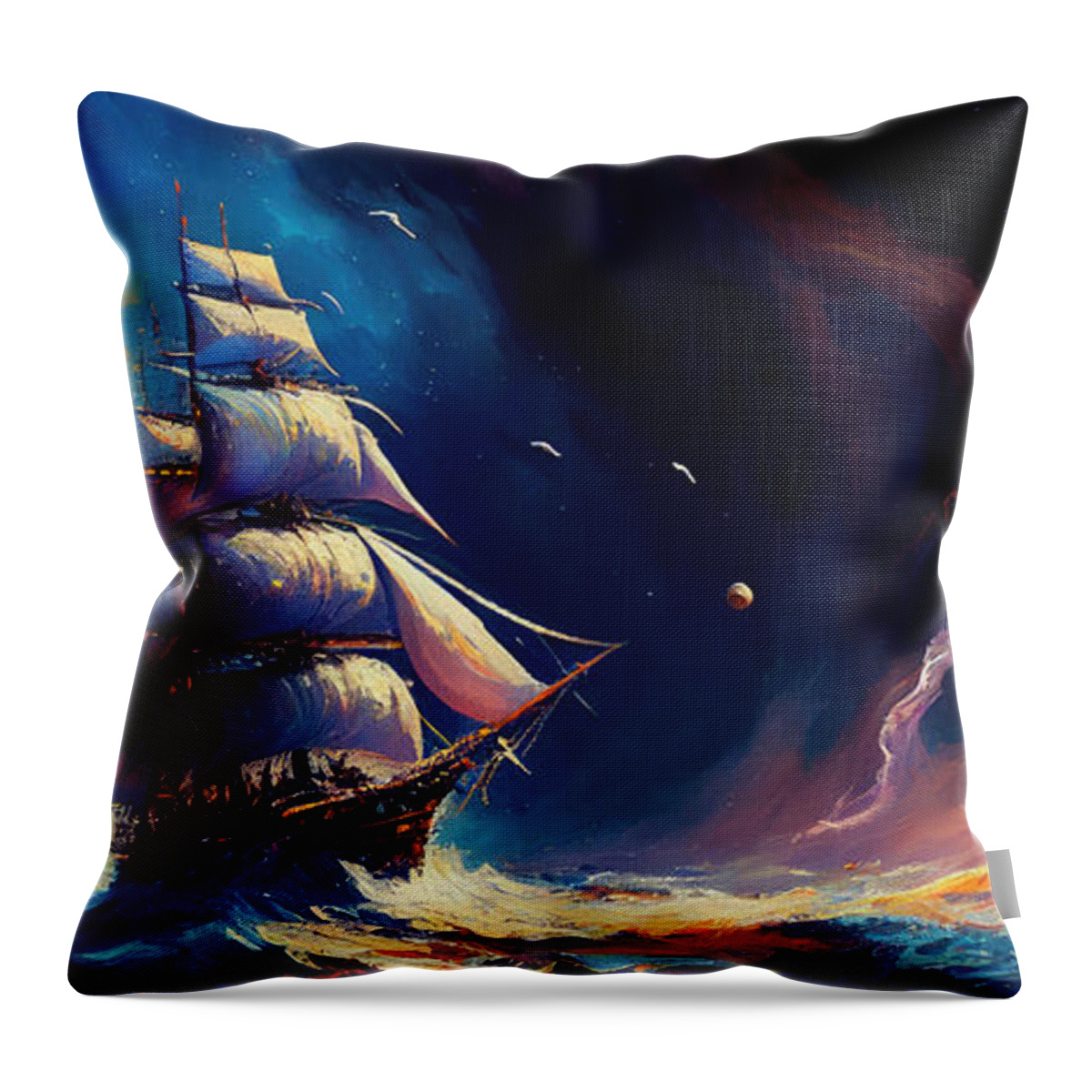 Starship Throw Pillow featuring the painting Starship by My Head Cinema
