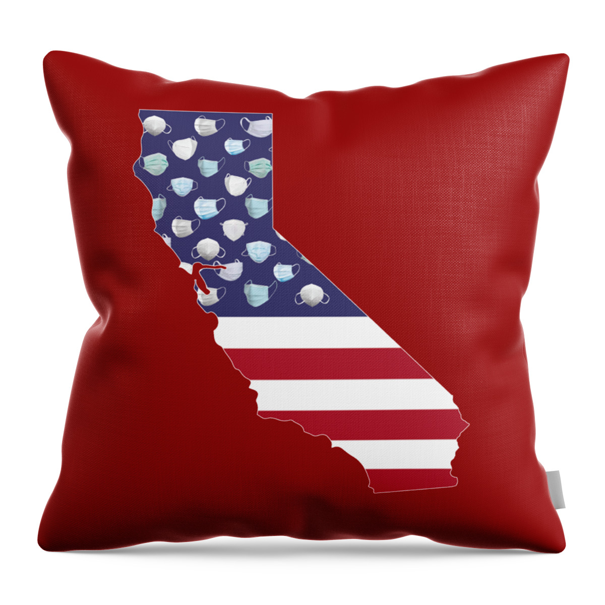 Goolge Images Throw Pillow featuring the digital art State of California by Fei A