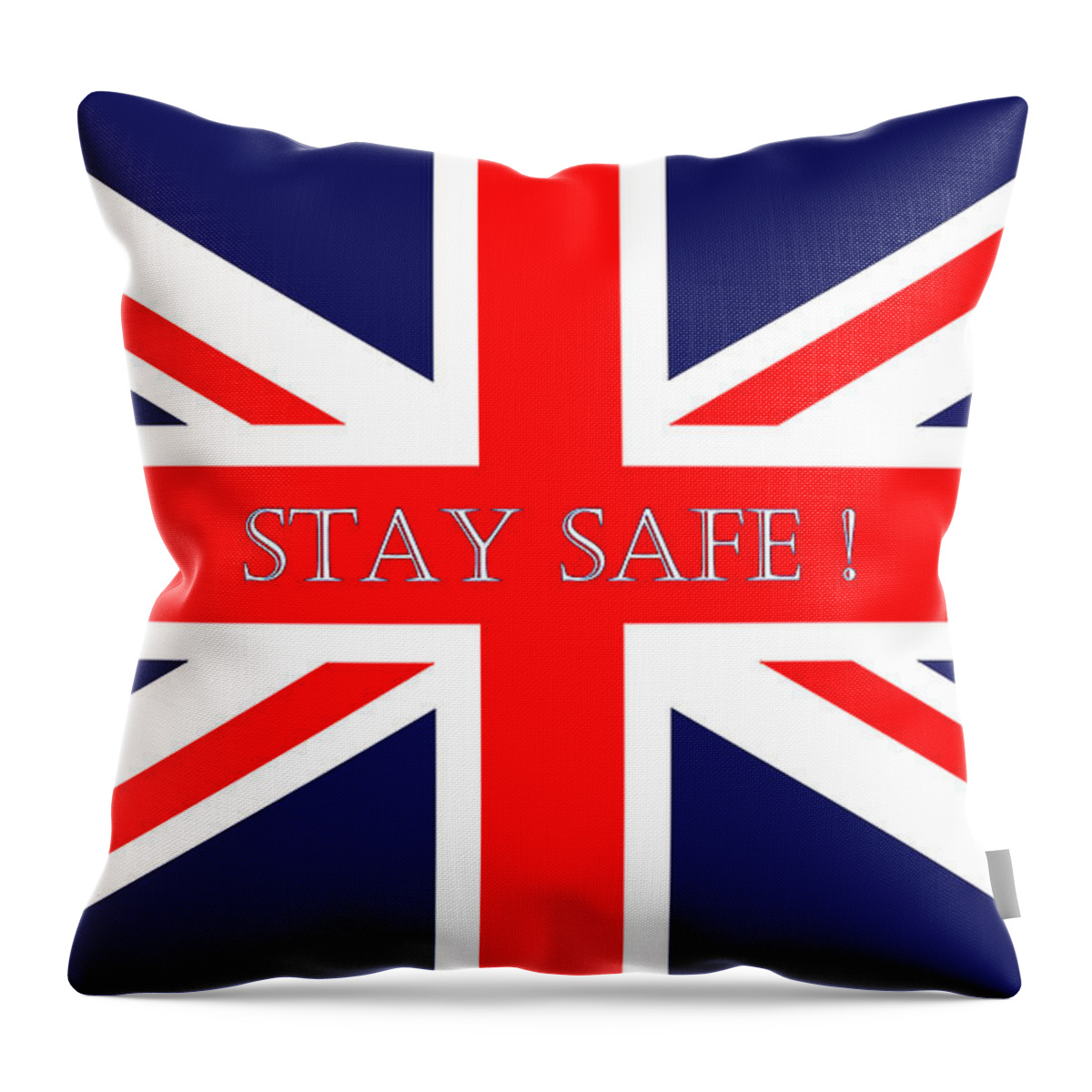 Stay Safe Throw Pillow featuring the digital art Stay Safe UK by Terri Waters