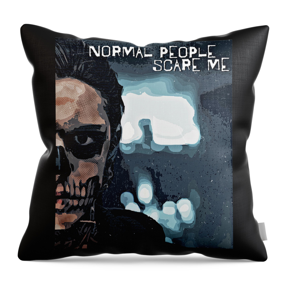 American Horror Story Throw Pillow featuring the digital art Stay Weird by Christina Rick