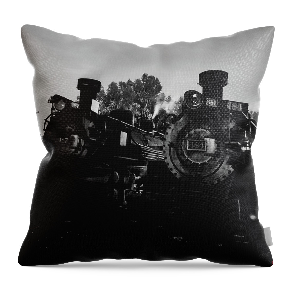 Train Throw Pillow featuring the photograph Steam Engines Chama, NM by Rene Vasquez