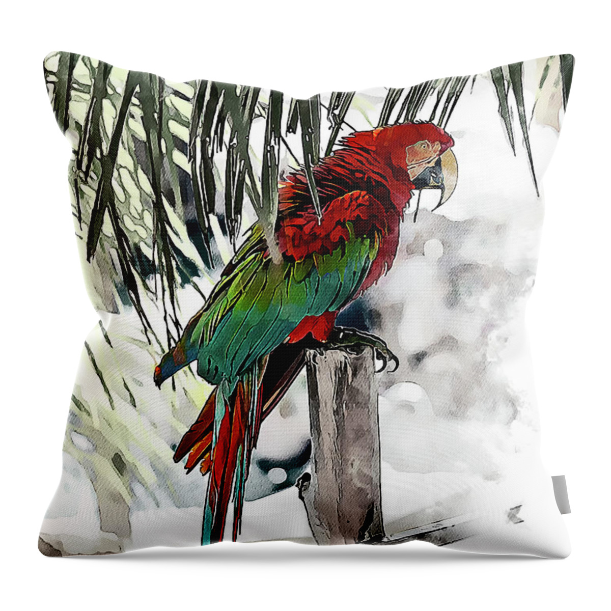 Macaw Throw Pillow featuring the photograph Steel Drummer by David Smith