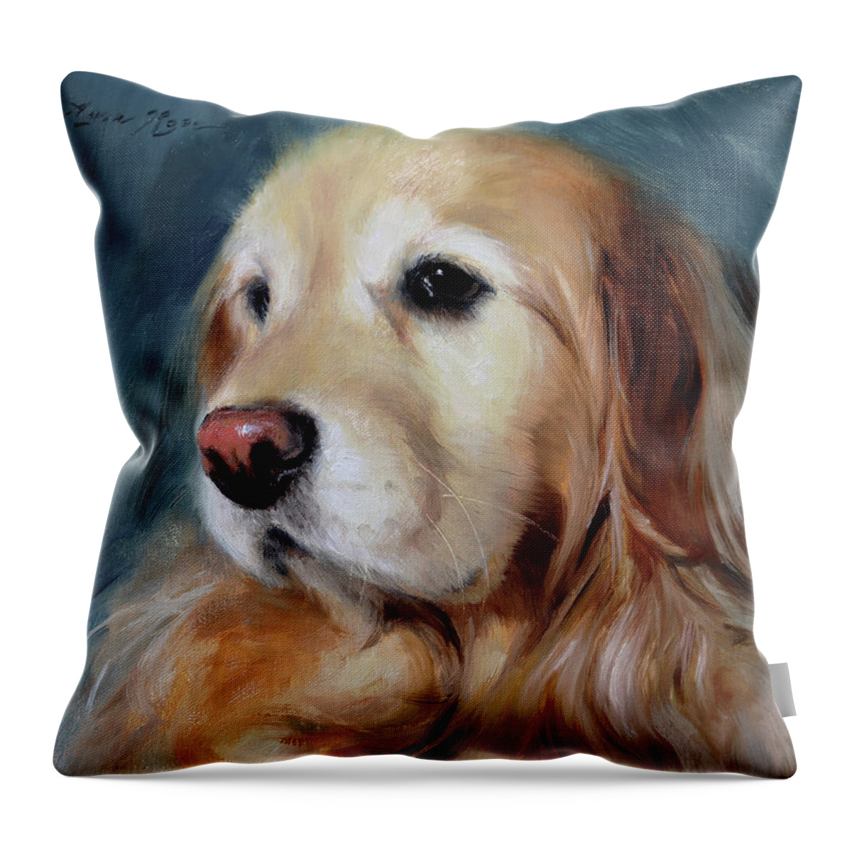 Dog Throw Pillow featuring the painting Stella by Anna Rose Bain