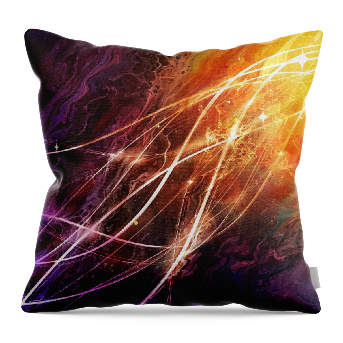Fluid Throw Pillow featuring the painting Stellar Path by Art by Gabriele