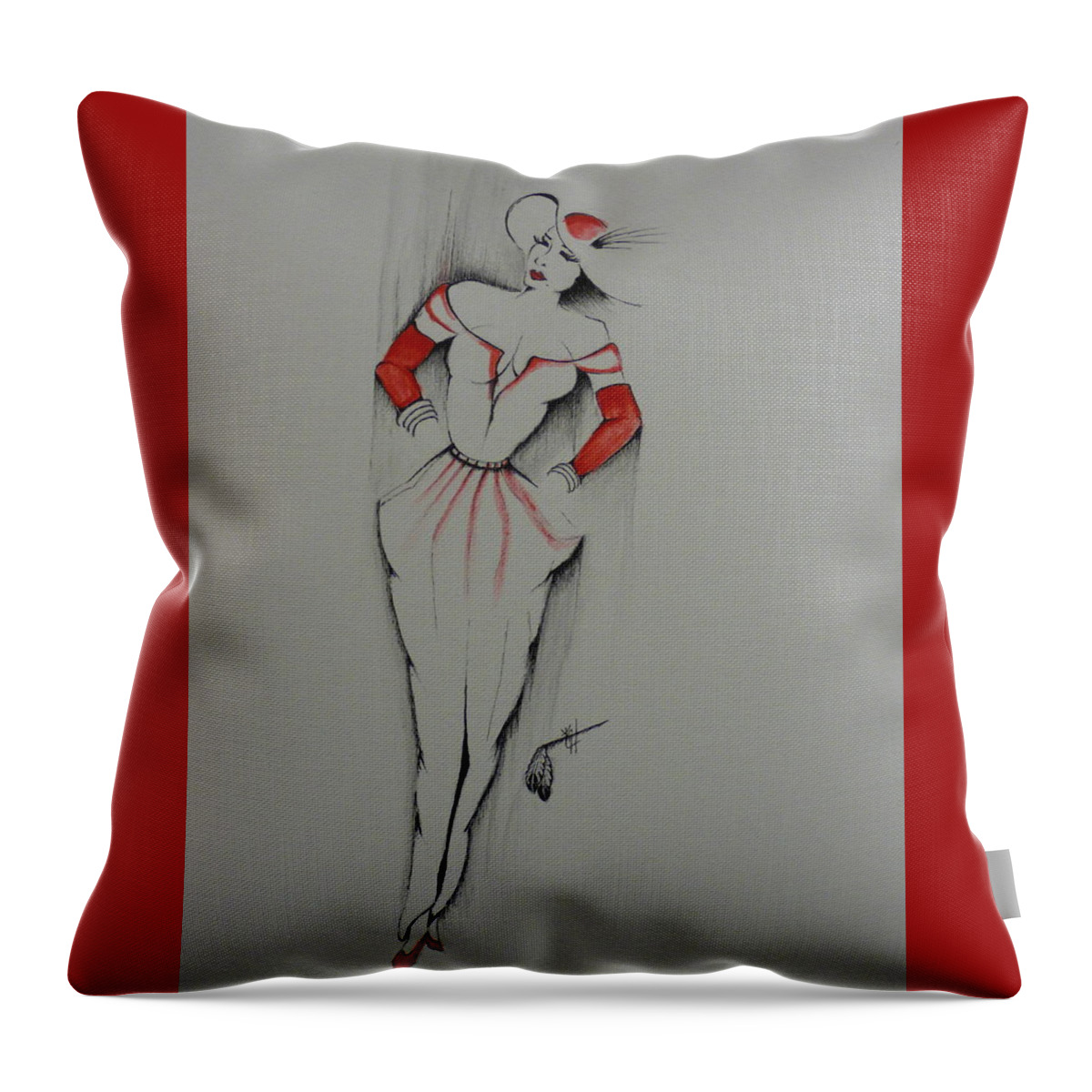 Stepping Throw Pillow featuring the painting Stepping in Style by Kem Himelright