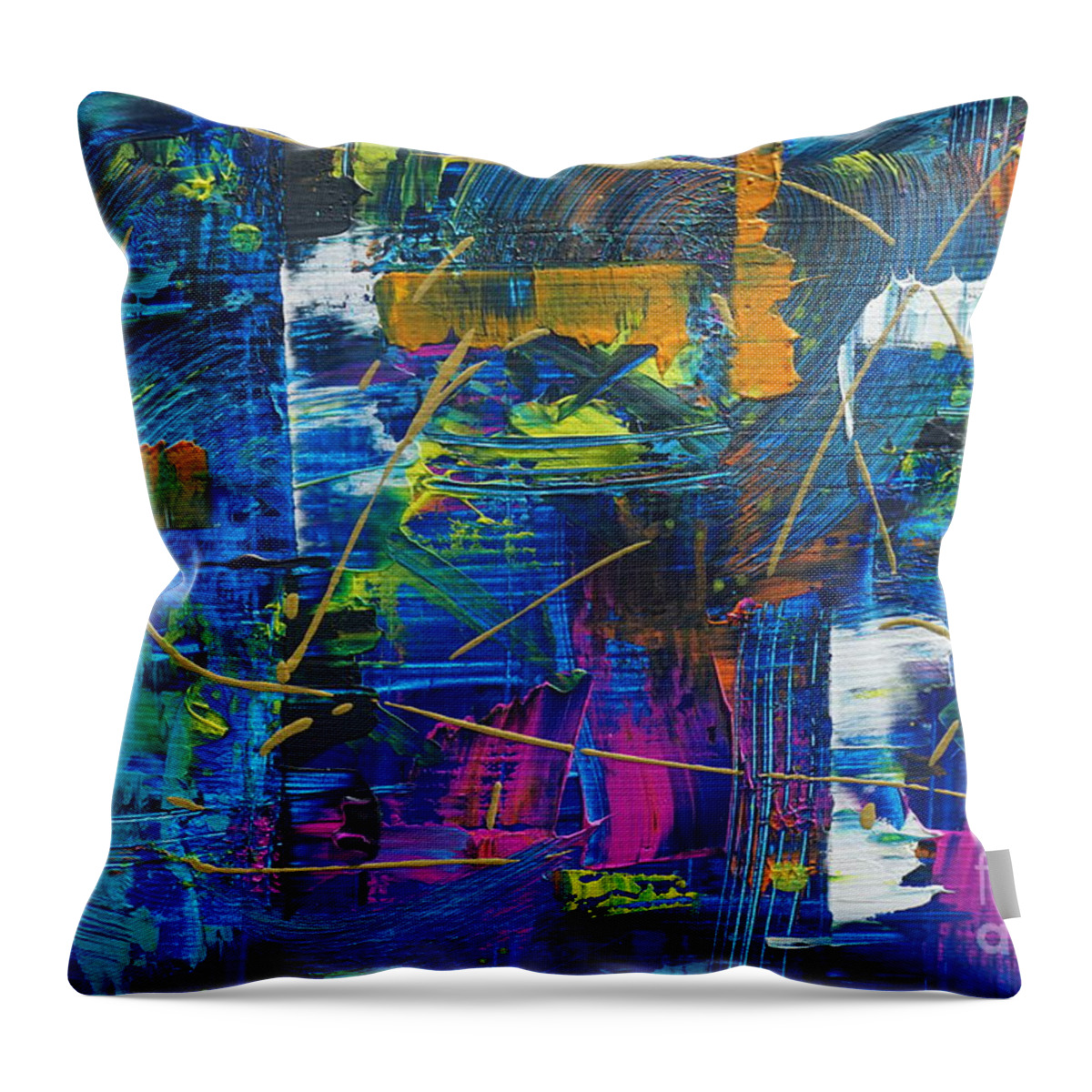 Abstract Throw Pillow featuring the painting Stereophonic by Jimmy Clark