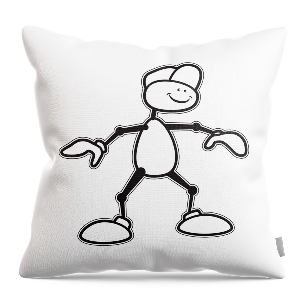  Throw Pillow featuring the digital art Stick Figure by Gene Bollig