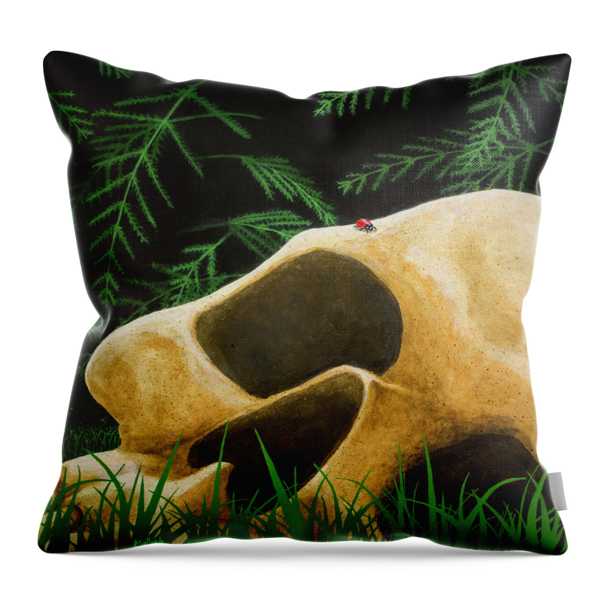 Ladybug Throw Pillow featuring the painting Still Life by Jack Malloch