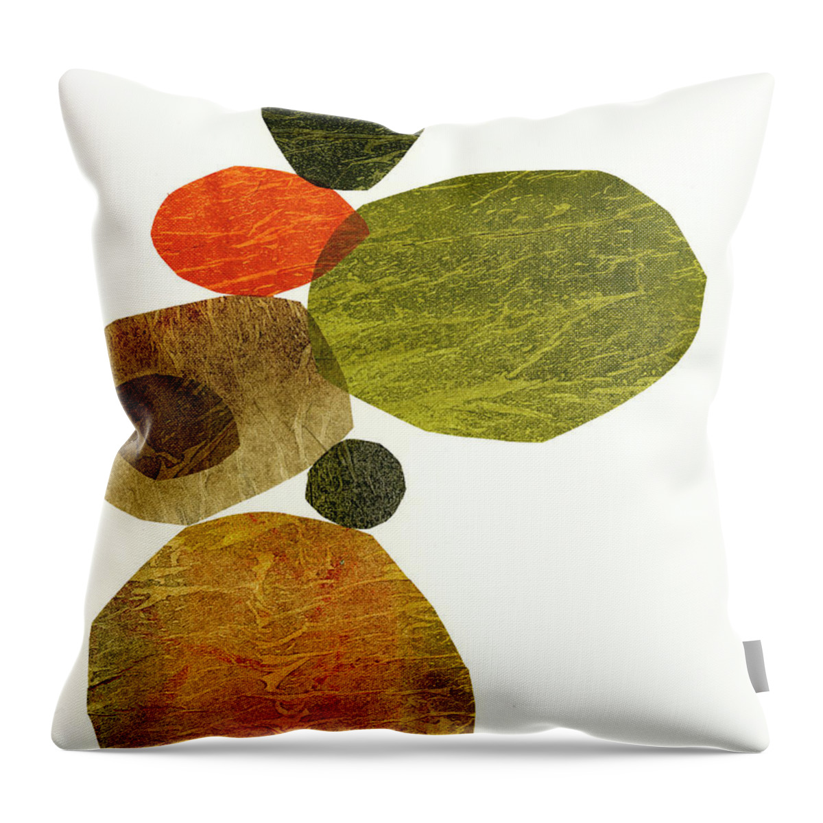 Abstract Art Throw Pillow featuring the mixed media Stone Stack #4 by Jane Davies