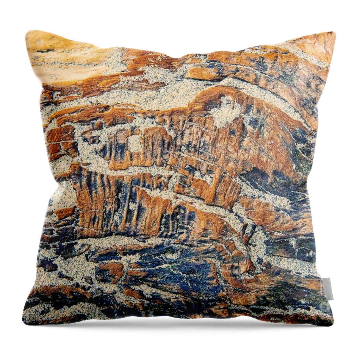 Abstracts Throw Pillow featuring the photograph Stone to Sand by Marilyn Cornwell