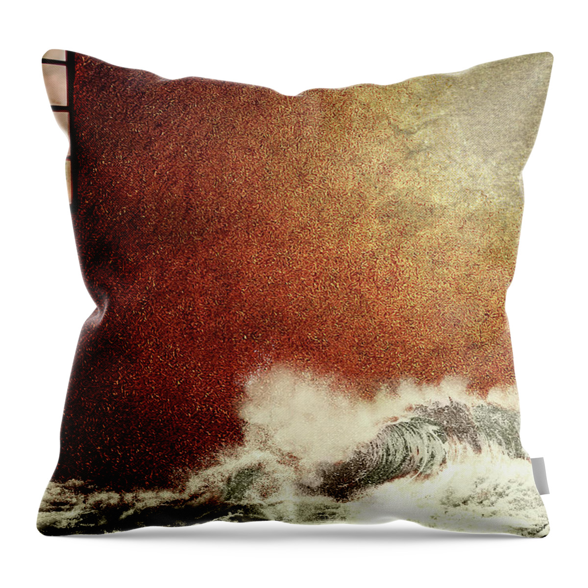 Orange Throw Pillow featuring the digital art Storm Against the Walls by Amy Shaw