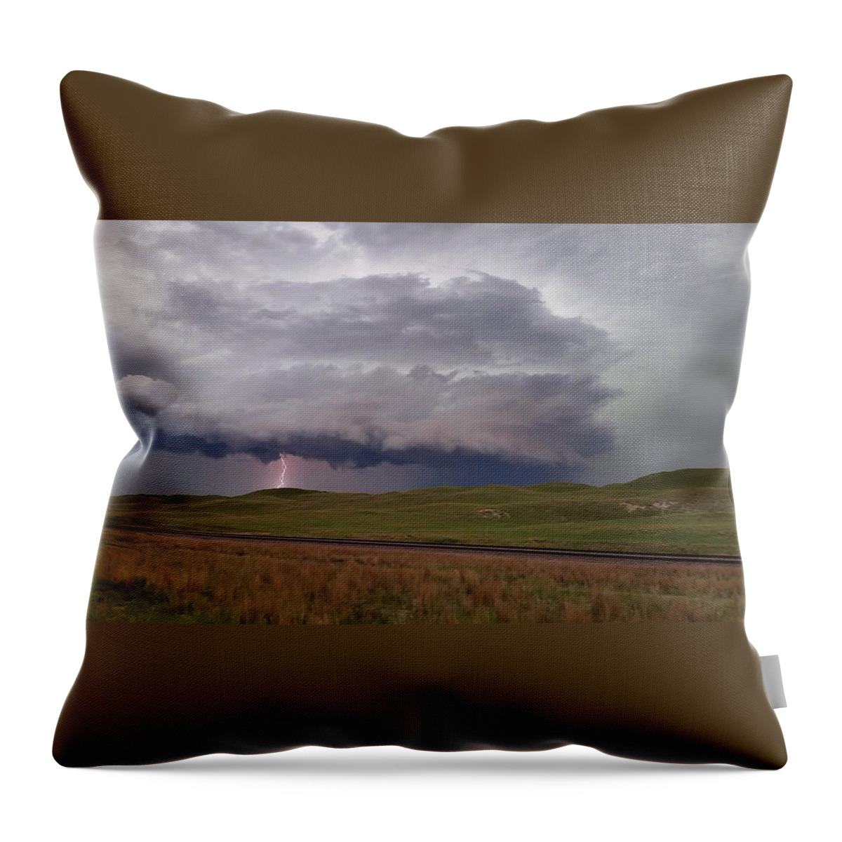 Weather Throw Pillow featuring the photograph Storm Near Mullen, Nebraska 6/25/20 by Ally White