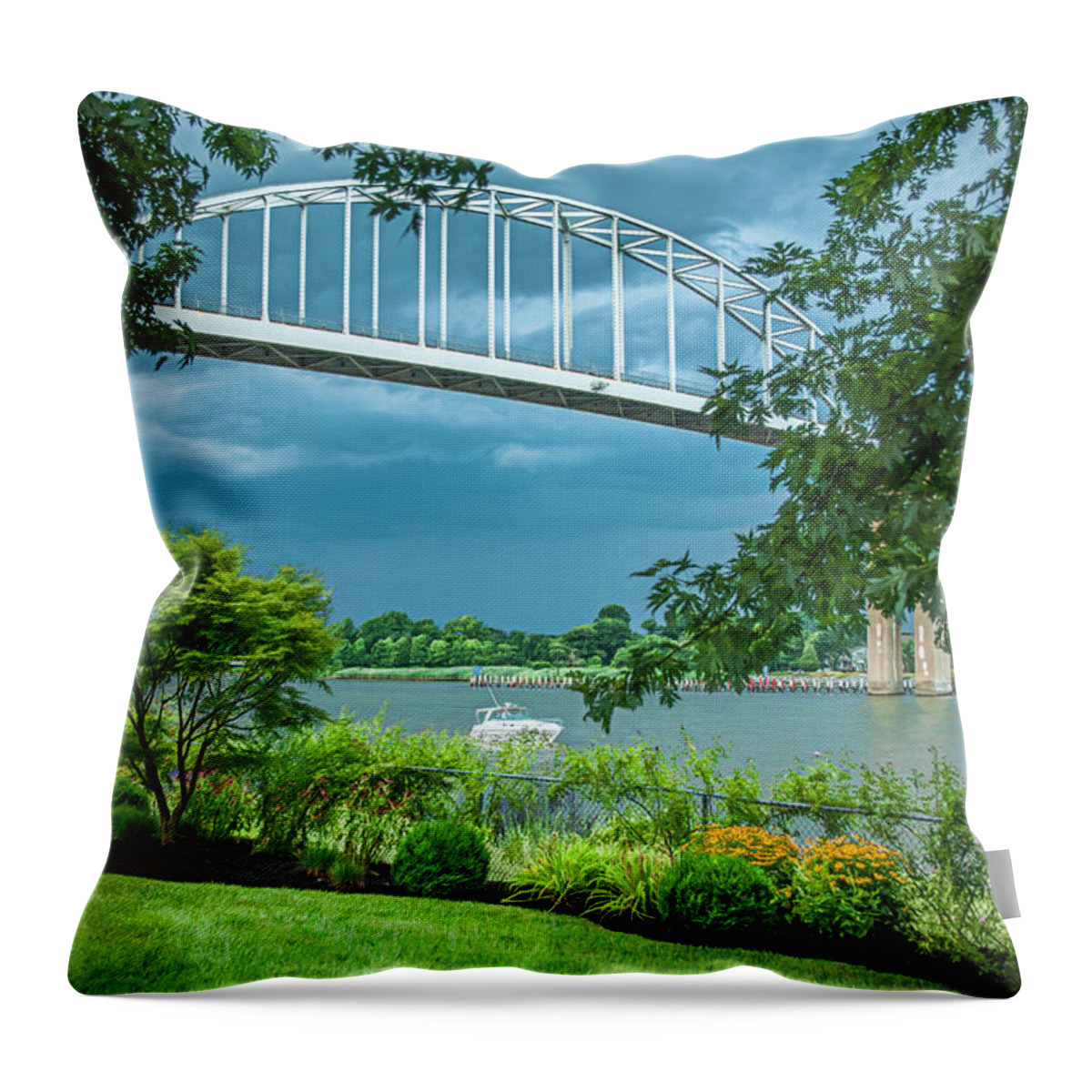 Storm Throw Pillow featuring the photograph Storm on the Canal by Ginger Stein