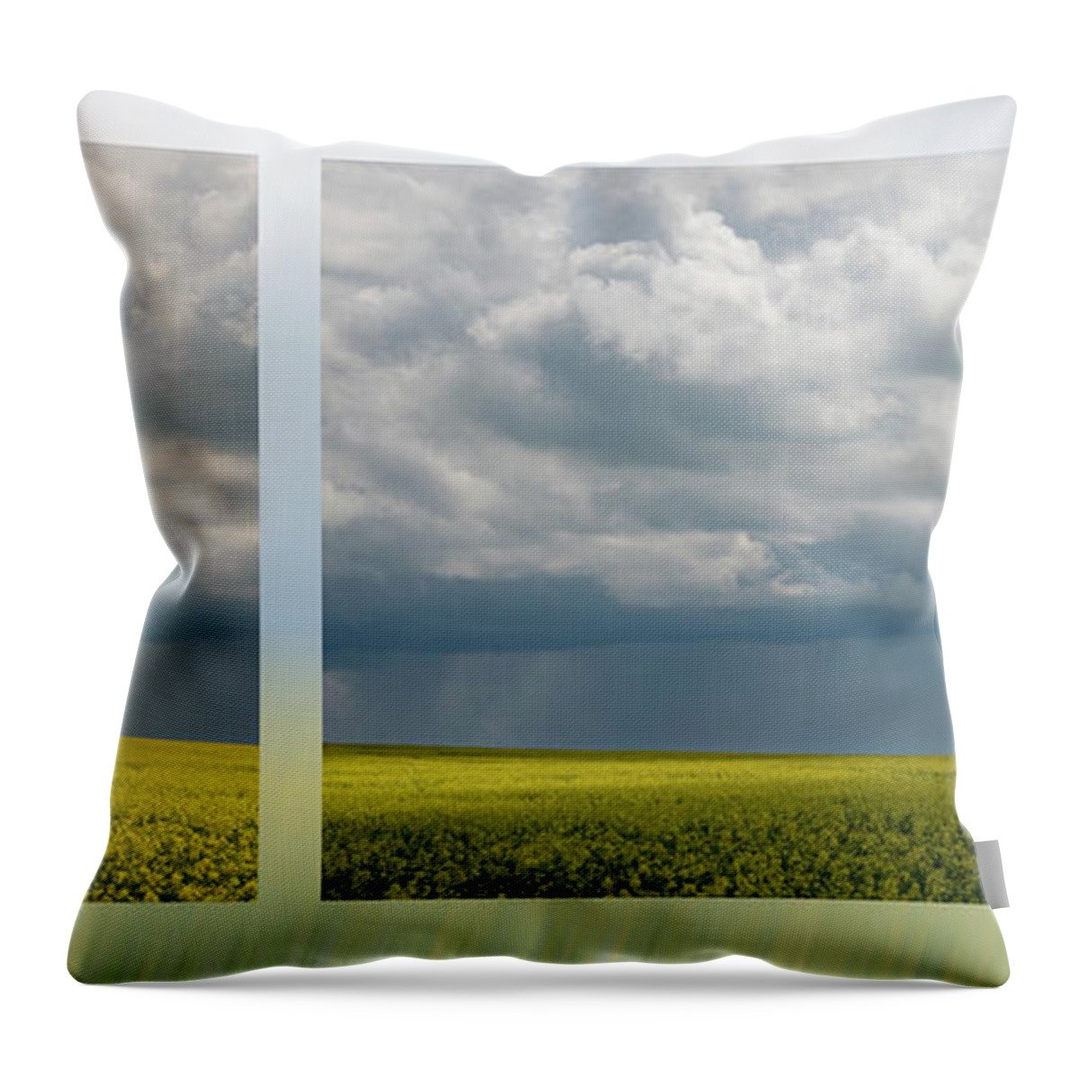 Storm Throw Pillow featuring the photograph Storm over canola by Phil And Karen Rispin