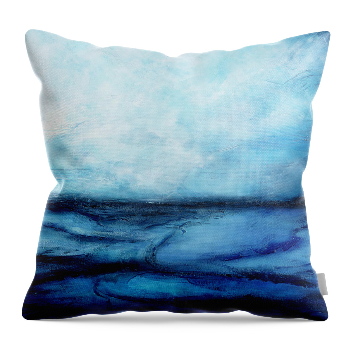 Ocean Throw Pillow featuring the painting Storms End by Tamara Nelson